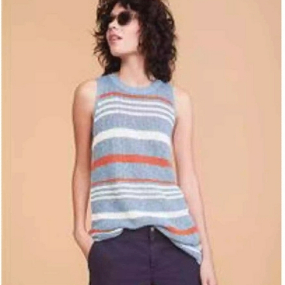 Lou & Grey striped knit tank top, M